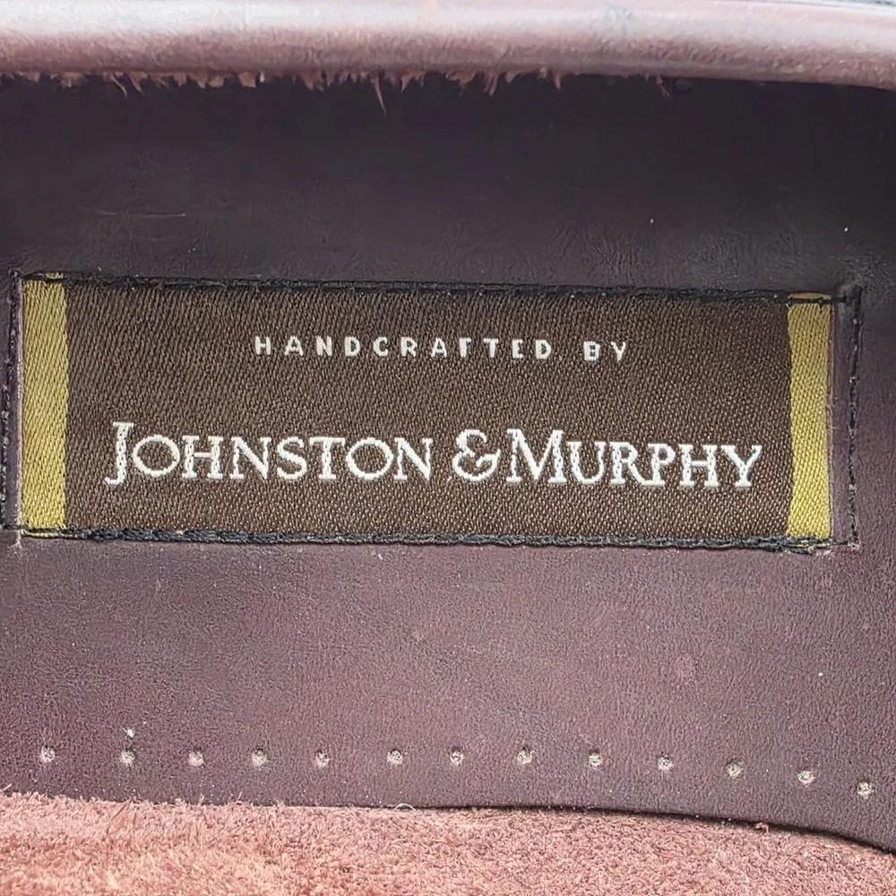 Johnson & Murphy Men's Burgundy‎ Leather Slip On Penny Loafers Shoes Size 10.5 M